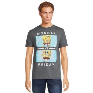 SpongeBob SquarePants Men's and Big Men's Monday vs Friday Graphic Tee - size XL